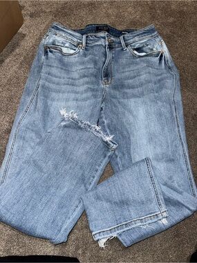 Judy Blue Lightly Distressed Dad Jeans